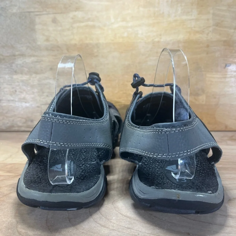 Ozark Trail Mens Size 13 Faux Leather Closed Toe Outdoor Sandals Gray Blue